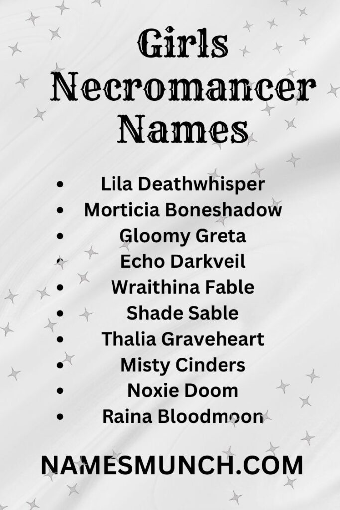  Girls Necromancer Names