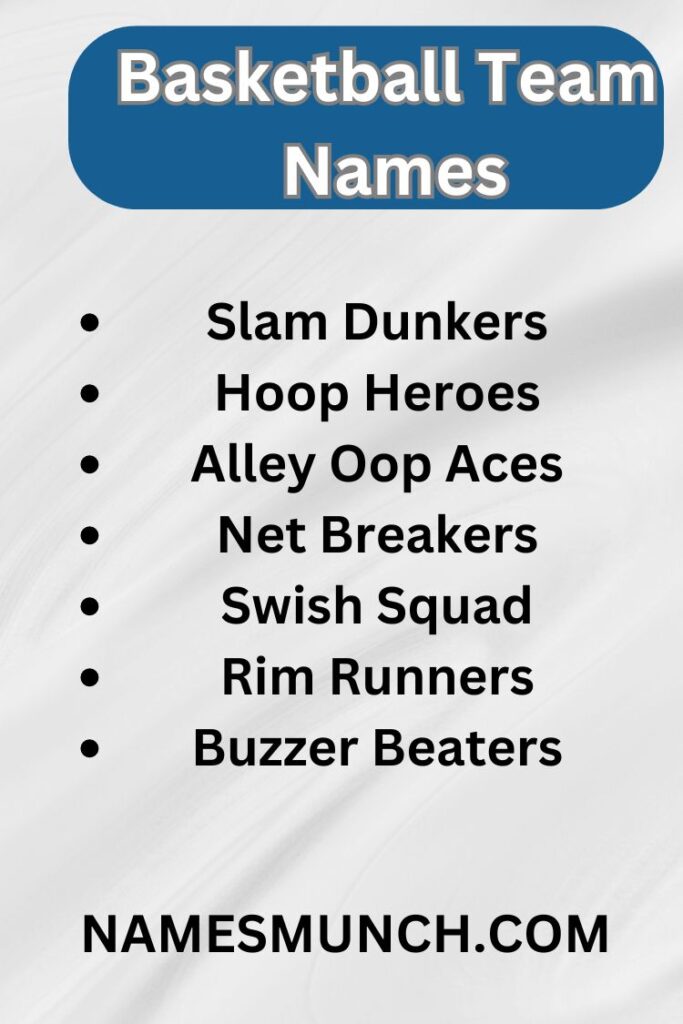 Basketball Team Names Ideas 2024