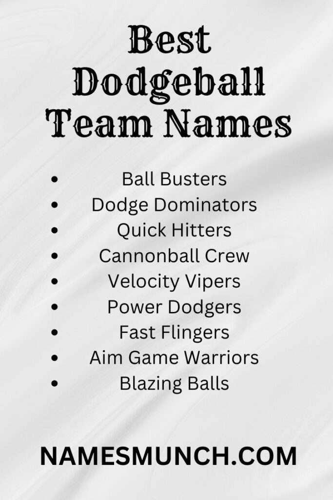 Best Dodgeball Team Names For All Ages