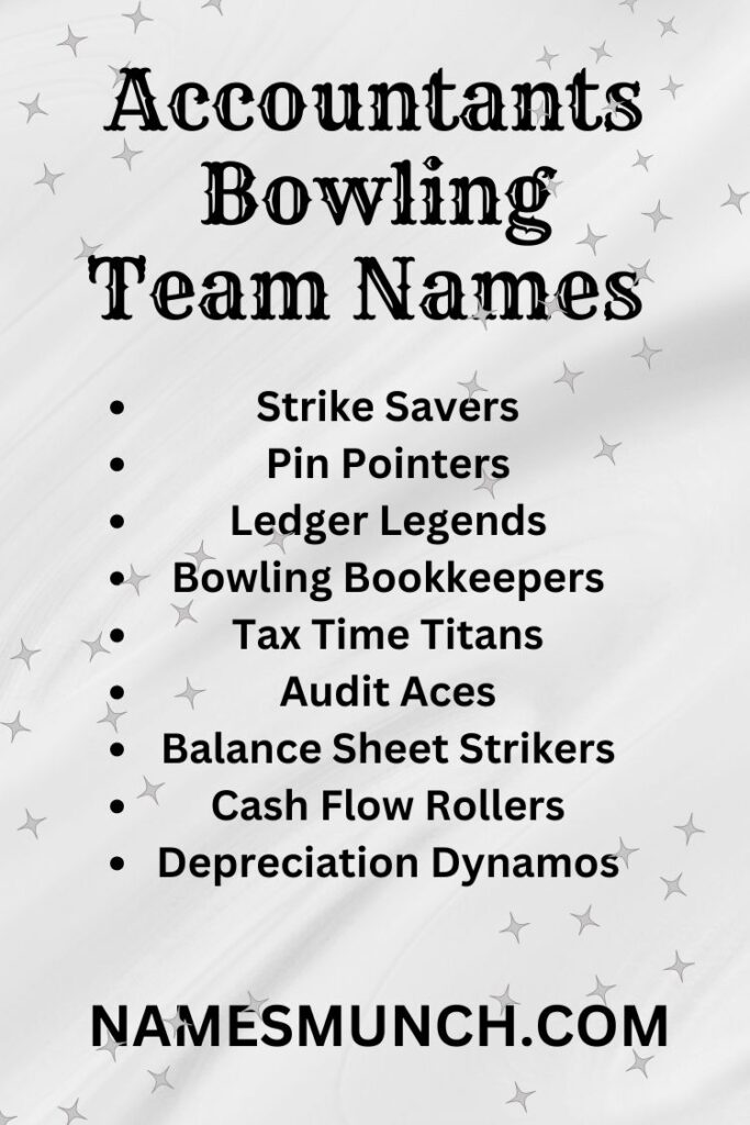 Bowling Team Names For Accountants