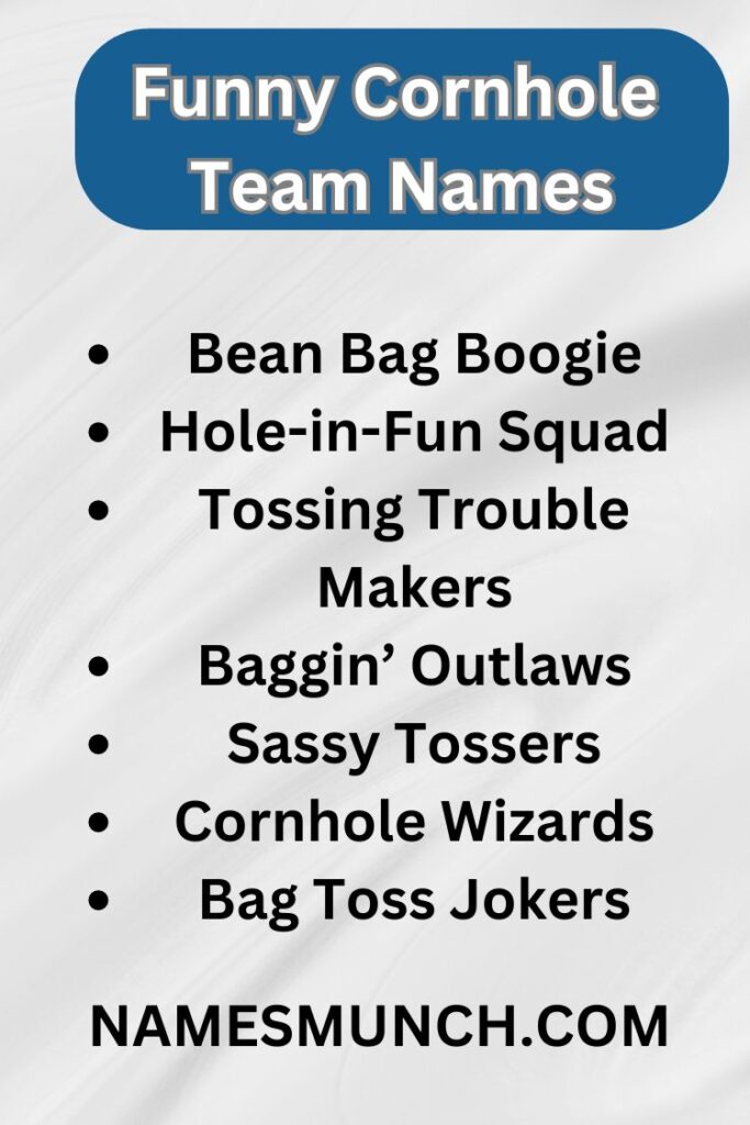 Clever and Funny Cornhole Team Names