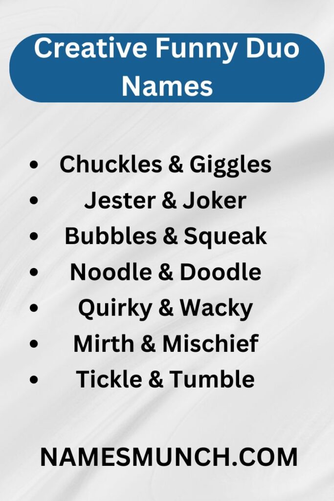 Creative Funny Duo Names