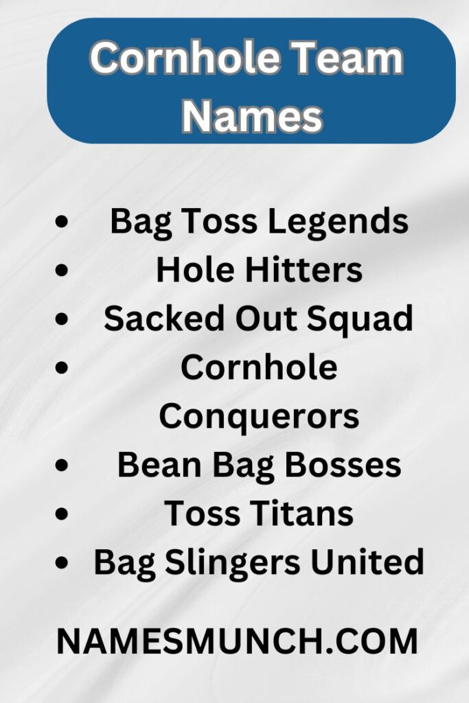 Fun and Popular Cornhole Team Names