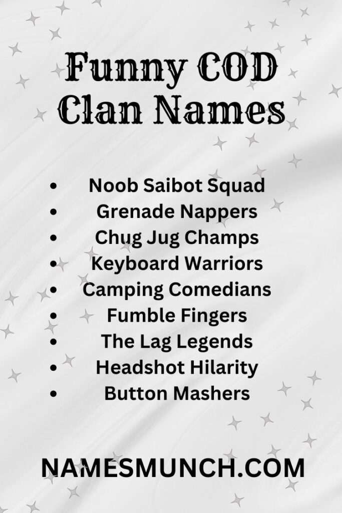 Funny COD Clan Names To Make You Laugh