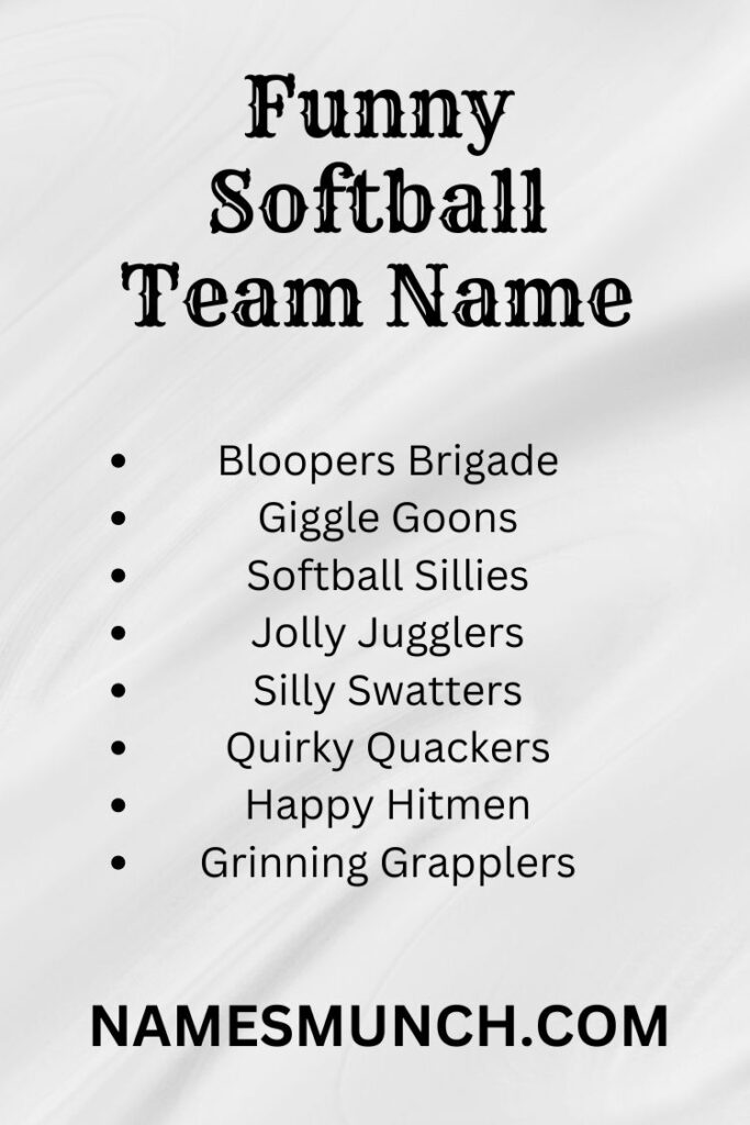 Funny Softball Team Name