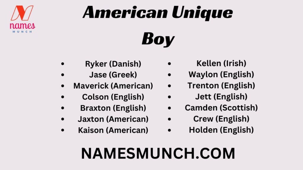 American Unique Boy Names Mean 