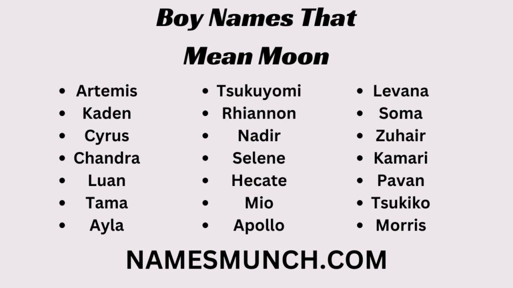 Boy Names That Mean Moon