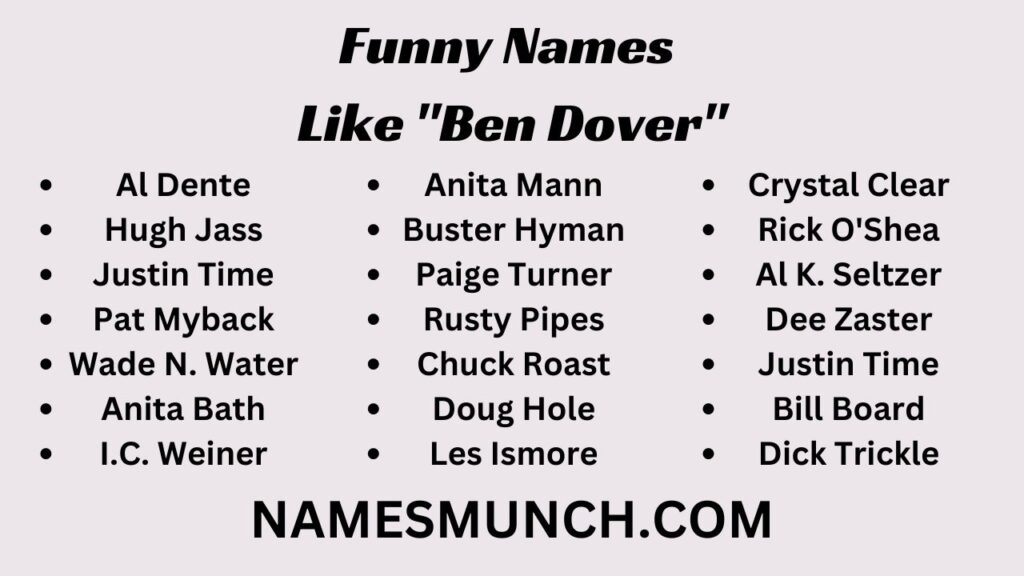 Funny Names That Make You Laugh Like "Ben Dover"