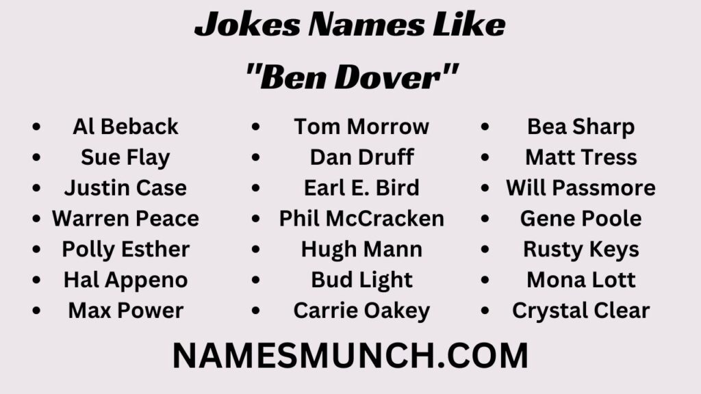 Jokes That Use Names Like "Ben Dover"