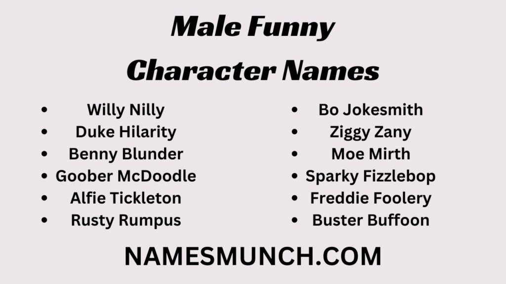 Male Funny Character Names