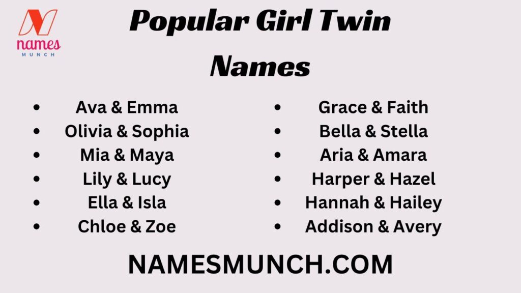 Popular Girl Twin Names